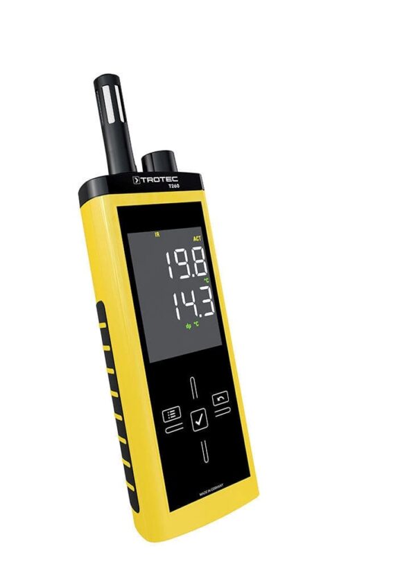 Termo-higrómetro digital portátil a punto de rocío humedad relativa T260